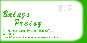 balazs preisz business card